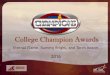 College Champion Awards - Mt. San Antonio College · College Champion Awards Eternal Flame, Burning Bright, and Torch Bearer 2016. Eternal Flame Award Liesel Reinhart Professor, Communication