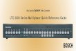 LTC 2600 Series Multiplexer Quick Reference Guide · 2019-09-07 · IN on the multiplexer. For recording, connect the Input of the VCR to the VCR OUT on the multiplexer. Synchronize