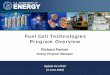 Fuel Cell Technologies Program Overvie · In the U.S., there is currently: - 2,296 kg-H. 2 /day installed electrolyzer capacity - 4,772 kg-H. 2 /day installed SMR capacity. Fuel Cells