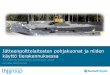 Jätteenpolttolaitosten pohjakuonat ja niiden käyttö ......Jätteenpolton pohjakuona Eurooppa (2011): Poltettava jäte 50 milj. t. Pohjakuona 20 milj. t. Suomi (2016-2017): Polttokapasiteetti