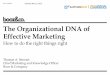 The Organizational DNA of Effective Marketing · 2013-05-16 · Booz & Company 1 Marketers today face a daunting—and exhilarating— strategic agenda Jonathan Becher’s Five Imperatives