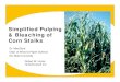 Simplified Pulping & Bleaching of Corn Stalks · Corn stalks 300,800,000 Wheat straw 78,900,000 Barley straw 12,000,000 Sorghum straw 12,000,000 Rice straw 7,500,000 Rowell and Cook,