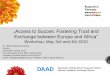 „Access to Succes: Fostering Trust and Exchange between ...€¦ · •ILRI International Livestock Research Institute ... •Establishment of multilateral networks and south-south