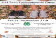 4-H Teen Environmental Camp - University of Kentucky · AGES 13-18 4-H Teen Environmental Camp Friday, September 27th WEST KY 4-H CAMP DAWSON SPRINGS, KY 12 - 7 PM $10 REG FEE* Classes