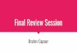 Final Review Session - Stanford University · Midterm Review Greatest Hits . ... slides 142-164 in the midterm review session to go through a detailed walkthrough! ... and another