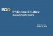 Philippine Equities - BDO · 2018-04-25 · presentation must be held in complete confidence. 2. Outline Executive Summary Core economic views ... Fundamentals support bullish stance