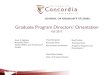 Graduate Program Directors¢â‚¬â„¢ Orientation - Concordia University 2019-12-26¢  Graduate Program Directors¢â‚¬â„¢