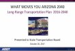 WHAT MOVES YOU ARIZONA 2040aztransportationboard.gov/downloads/Presentations/2018-013018-A… · 3 WMYA 2040 Performance: FHWA Goals Safety: Reduce fatalities and serious injuries