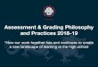 Assessment & Grading Philosophy and Practices 2018-19 High ... · High School To work toward assessment and grading being more CONSISTENT Course teams using collaboration time to