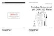pH/CON 300 MeterPortable Waterproof · 2019-02-14 · pH/CON 300 Meter R1 12/00 pH/Conductivity/ ° C/ ° F Meter pH/CON 300 Series WATERPROOF MODE HOLD ENTER RANGE ON OFF CAL MEAS