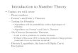 Introduction to Number Theory - cs.appstate.edublk/cryptography/ch08-number-th… · Introduction to Number Theory • Topics we will cover –Prmi e numbers – Fermat’s and Euler’s