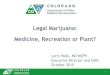 Legal Marijuana: Medicine, Recreation or Plant? · Legal Marijuana: Medicine, Recreation or Plant? natal Larry Wolk, MD MSPH Executive Director and CMO October 2015 1 . natal 2 