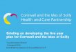 Briefing on developing the five year plan for Cornwall and ... · • A five year panl (Apr il2019 to March 2024) of which the 2019/20 system operating panl is the first year with