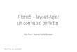Plone5 + layout Agid: un connubio perfetto! · •Metodologie agili e UX: concept, service design,... (marzo-giugno) •Migrazione Plone5 (marzo-luglio) •Sviluppo grafica Plone