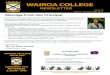 w WAIROA COLLEGE · 2019. 8. 29. · w NEWSLETTER Issue 13 Term 3, August 29th 2019 WAIROA COLLEGE Lucknow street | 06 838 8303 | email: info@wairoacollege.school.nz Message From