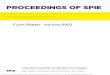 PROCEEDINGS OF SPIE ...

PROCEEDINGS OF SPIE Volume 8902 Proceedings of SPIE 0277-786X, V. 8902 SPIE is an international society advancing an interdisciplinary approach to the