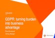 GDPR: turning burden into business advantage decision support system Analytics Real-time cloud-based sales processes, incl. mobile. Hybrid Cloud Digital Transformation Closer to goal