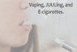 Vaping, JUULing, and E-cigarettes. · E-cigarettes and vape pens come in various forms, sizes, and flavors. They are often marketed as being relatively safe. However, alternative