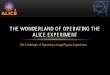 THE WONDERLAND OF OPERATING THE ALICE EXPERIMENT · André Augustinus CERN European Organization for Nuclear Research • 1300 collaborators • 116 institutes, 33 countries ICALEPCS