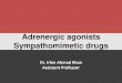 Adrenergic agonists Sympathomimetic drugs · Adrenergic Agonists I.Direct-Acting A. Epinephrine (α 1, α 2, β 1, β 2) At low doses, β effects (vasodilation) on vascular system