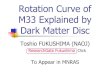 Rotation Curve of M33 Explained by Dark Matter Disc - NICT · 2015. 12. 15. · Triangulum Galaxy = NGC598 3rd Largest Member of Local Group Companion to M31 (Andromeda Galaxy) Size: