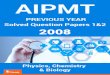 AIPMT - KopyKitab€¦ · AIPMT PAPER 1 2008 . AIPMT 2008 Examination Paper Solutions 1. Which two of the following five physical parameters have the same dimensions? (a) energy density