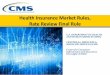 Health Insurance Market Rules, Rate Review Final Rule · 2013. 2. 27. · •Guaranteed availability •Guaranteed renewability •Single risk pool –Premium rating rules apply,