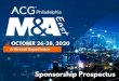 A virtual experience - acg.org · M&A East 2020: Summary of Opportunities Sponsor Title Price Qty (industry exclusive) Golf Outing $9,000 2 sponsors Platform Log In/Navigation (akin