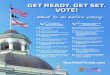 GET READY. GET SET. VOTE!...GET READY. GET SET. VOTE! What to do before voting: YourVoteFlorida.com Checklist for New Florida Voters Submit a voter registration application. Check