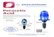 Peracetic Acid - envirotech.com · The Dosatron injector is mounted above the fluid concentrate container Not sure what unit fits your needs? and installed directly into the water