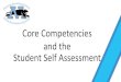 Core Competencies and the Student Self Assessment What are the Core Competencies? The Core Competencies