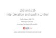 p53 and p16 interpretation and quality control · BELGIAN WORKING GROUP FOR GYNAECOLOGICAL PATHOLOGY. Persistent HR-HPV infection increased E6 and E7 ... Interpretation of p16 Immunohistochemistry