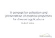 A concept for collection and presentation of material ... · A concept for collection and presentation of material properties for diverse applications Hubert Lobo . Outline Problem