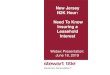New Jersey N2K Hour: Need To Know Insuring a Leasehold ... · Leasehold Interest Webex Presentation: June 18, 2019. Leasehold Interest Defined •A leasehold interest may be defined