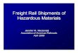 Freight Rail Shipments of Hazardous Materials · Hazmat Freight Railroads Move Hazmat Safely Freight Railroads Operate under Multiple Layers of Security . Hazardous Materials Are