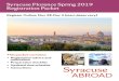 Syracuse Florence Spring 2019 Registration Packet · In Florence, you will attend the Studio Arts meeting during Orientation and find out whether you are able to register for a studio