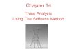 Truss Analysis Using The Stiffness · PDF file Chapter 14 Truss Analysis Using The Stiffness Method. Stiffness Method • Fundamentals of the stiffness method – There are essentially