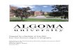 Algoma University Bachelor of Arts in Geography …Overview of Algoma University’s history, mission, and academic goals Algoma University has operated for the past 40 years as Algoma