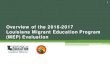 Overview of the 2016-2017 Louisiana MEP Evaluation...Louisiana MEP by reviewing results Review the results of the 2016-17 implementation and results evaluation Review MEP recommendations