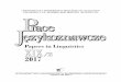 Papers in Linguistics XIX 2 2017 - Wydawnictwo UWMwydawnictwo.uwm.edu.pl/.../PraceJezykoznawcze19-2-2017.pdf · 2017. 9. 29. · 2017 WYDAWNICTWO UNIWERSYTETU WARMIŃSKO-MAZURSKIEGO