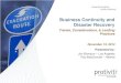 Business Continuity and Disaster Recoveryucop.edu/.../_files/webinars/11-13-14-audit/business-continuity.pdf · 11/13/2014  · Data Lifecycle Management, Software Architecture, and