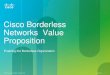 Cisco Borderless Networks Value Proposition · Can my network deliver real-time collaboration experiences? Can my network deliver protection from the premises to the Cloud? Can my