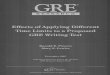 Effects of Applying Different Time Limits · 2016. 5. 19. · Effects of Applying Different Time Limits to a Proposed GRE Writing Test Donald E. Powers Mary E. Fowles GRE Board Report