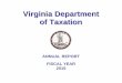 Virginia Department of Taxation...Net Revenue Collections and Expenditures ... Net Revenue Collections 2015/2014 Yr/Yr FY 2014 FY 2015 % Chg. By the Commonwealth of Virginia* General