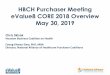 HBCH Purchaser Meeting eValue8 CORE 2018 Overview May …...needed care, getting care quickly, customer service, shared decision-making) Shared Decision Making (SDM) and treatment