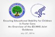 Ensuring Educational Stability for Children in Foster Care: An ......2016/07/27  · July 27, 2016 TODAY’S PRESENTERS Mary Myslewicz Casey Fellow, Office of Planning, Evaluation,