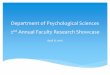 Department of Psychological Sciences 2nd Annual Faculty ... · Research topics Broadly, understanding and promoting health behaviors and behaviors relevant to cancer prevention Specific