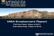 MBA Employment Report · 2019. 4. 10. · MBA Employment Report. Full-time Data, Class of 2017. Internship Data, Class of 2018