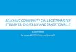 Reaching Community College Transfer Students; Digitally and … · 2018. 6. 5. · TRANSFER MARKETING ASSUMPTIONS Community college students are now younger and closer to the traditional