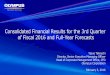 Consolidated Financial Results for the 3rd Quarter of Fiscal 2016 and Full-Year … · 2016. 9. 16. · Consolidated Financial Results for the 3rd Quarter of Fiscal 2016 and Full-Year